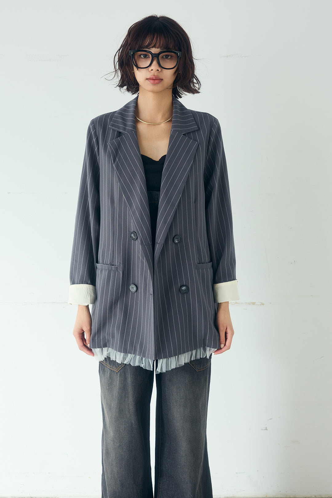 裾フリルダブルジャケット