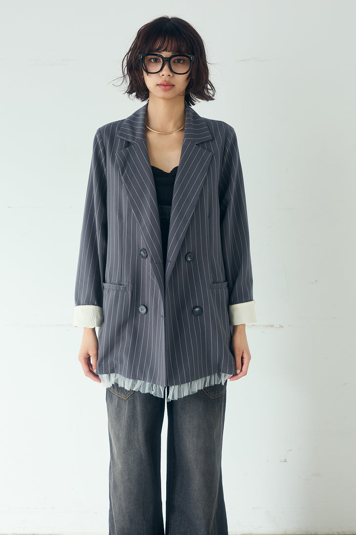 裾フリルダブルジャケット