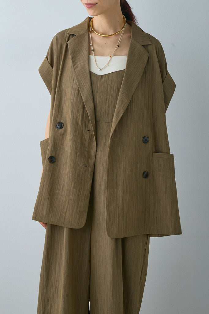 即納】リネンライクダブルジレ – ESICA