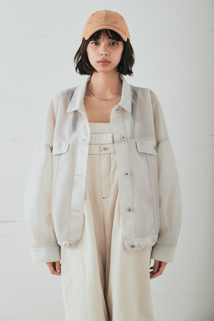 [SET]シアーダンボールサイドドロストジャケット+紐ベルト付きかすれ柄ワイドスラックス(2set)