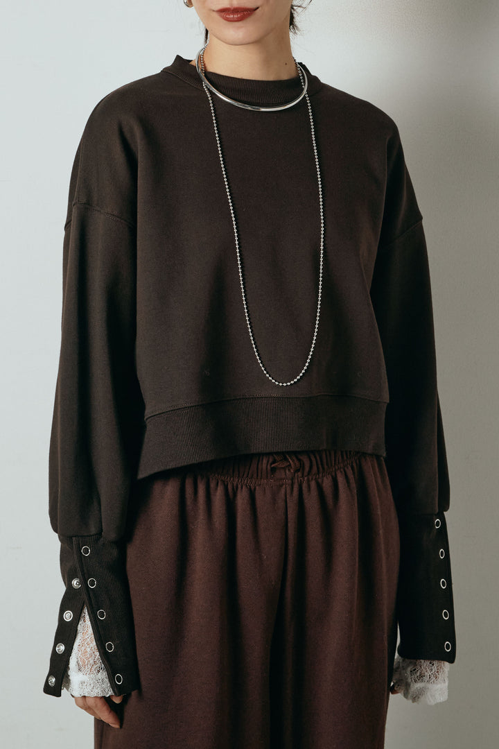 [SET]裏毛バックオープンプルオーバー+裏起毛スウェットワイドパンツ(2set)