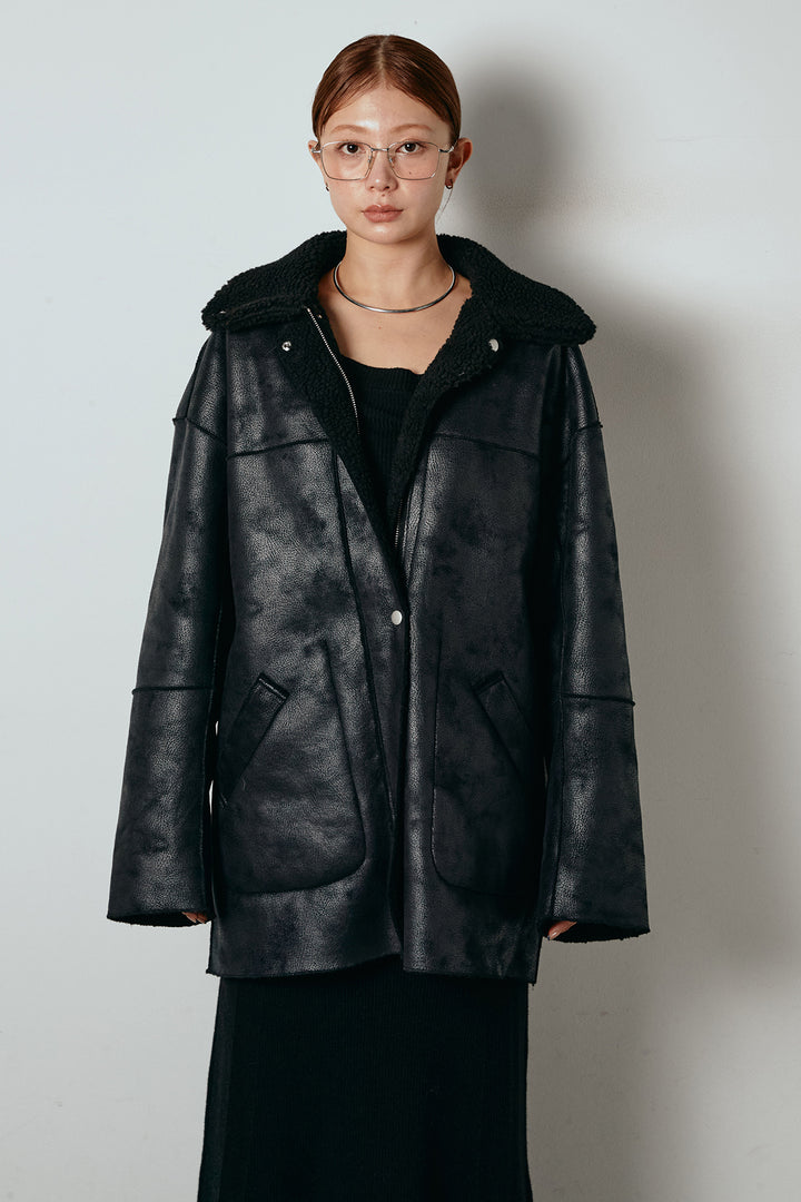 リバーシブルエコムートンコート