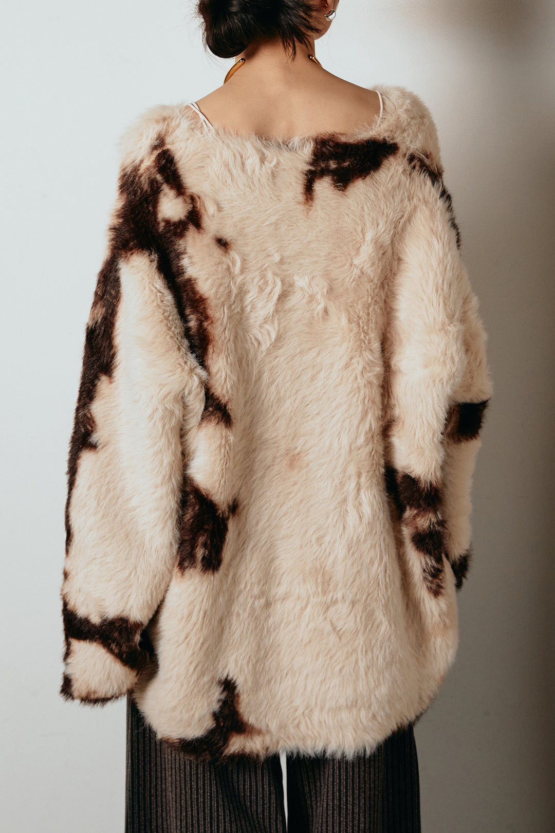 [SET]タイダイ柄シャギーニットトップス+裾シアーリブスカート(2set)