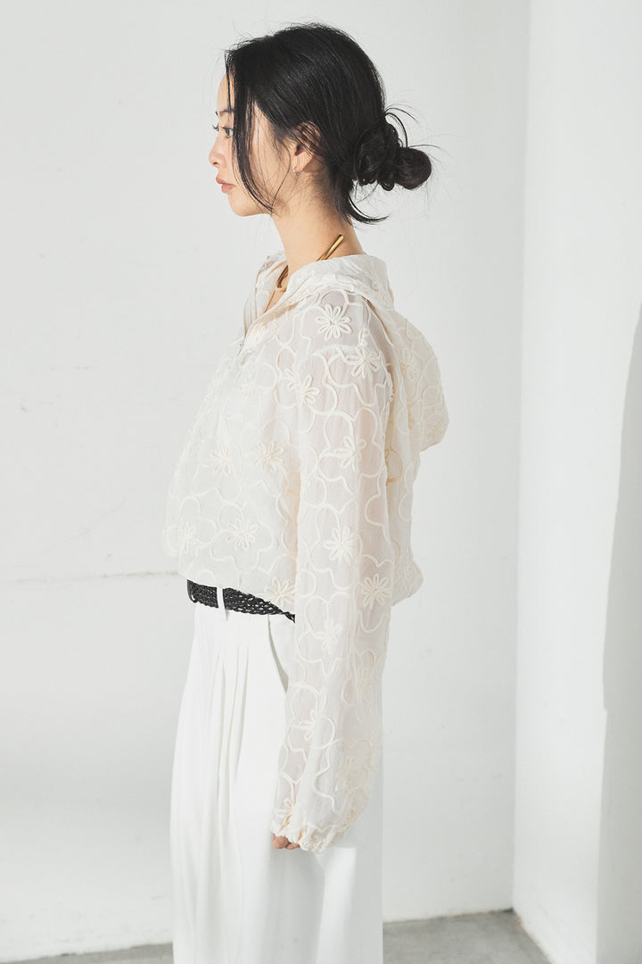 シアーフラワーフードブルゾン