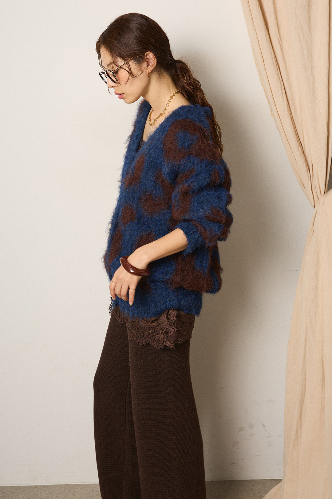 レオパードシャギータッチカーディガン