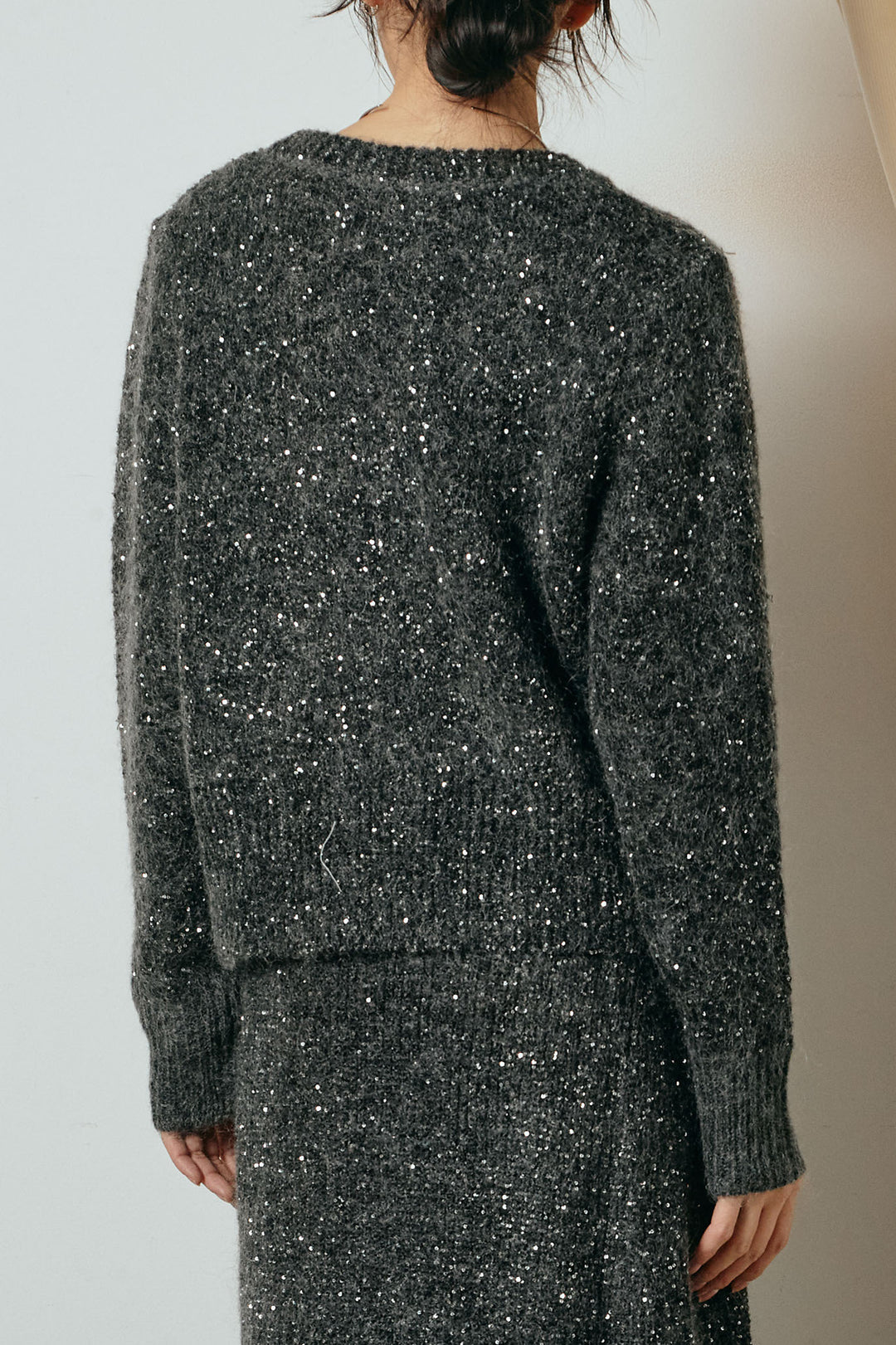 ミニラメニットカーディガン