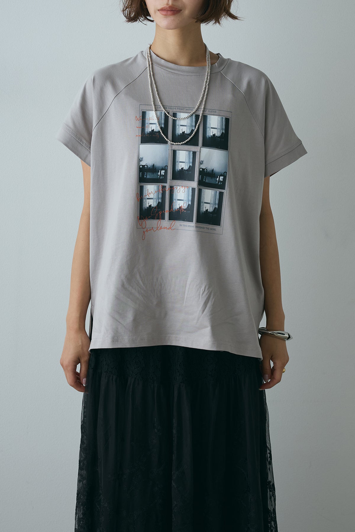 REGINA ROMANTICO フォトプリント 半袖シャツ 36 オリジナル横顔