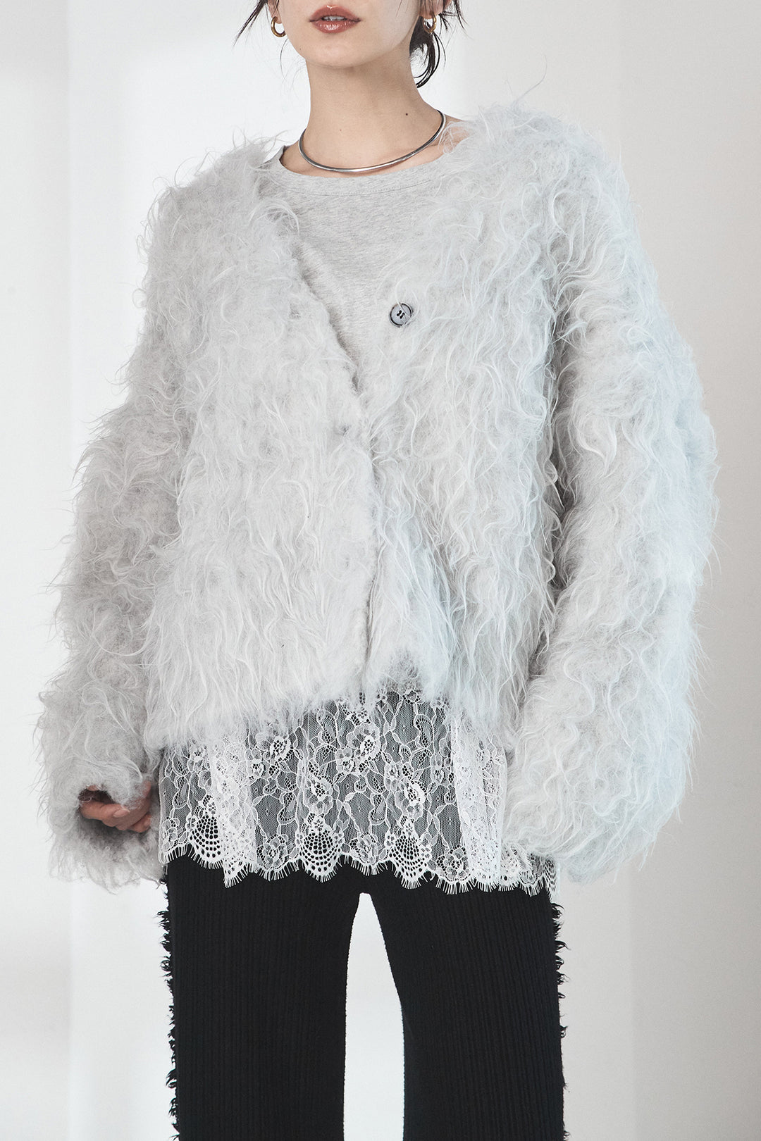 起毛オーバーニットカーディガン