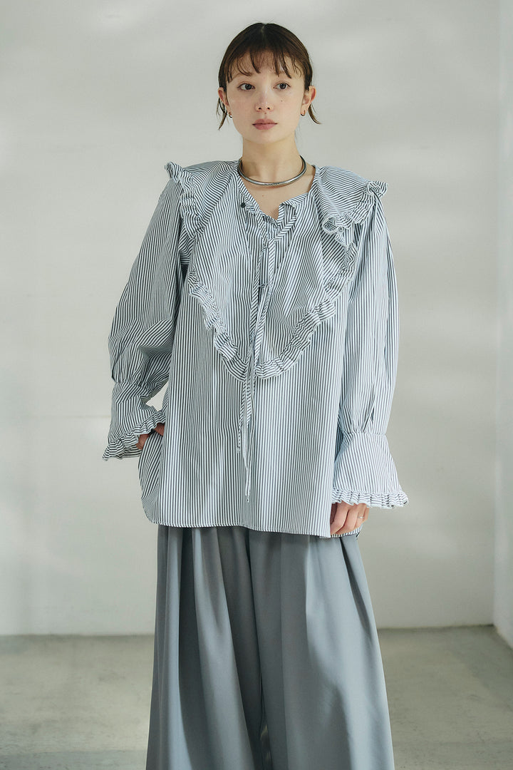 コットンフリルブラウス