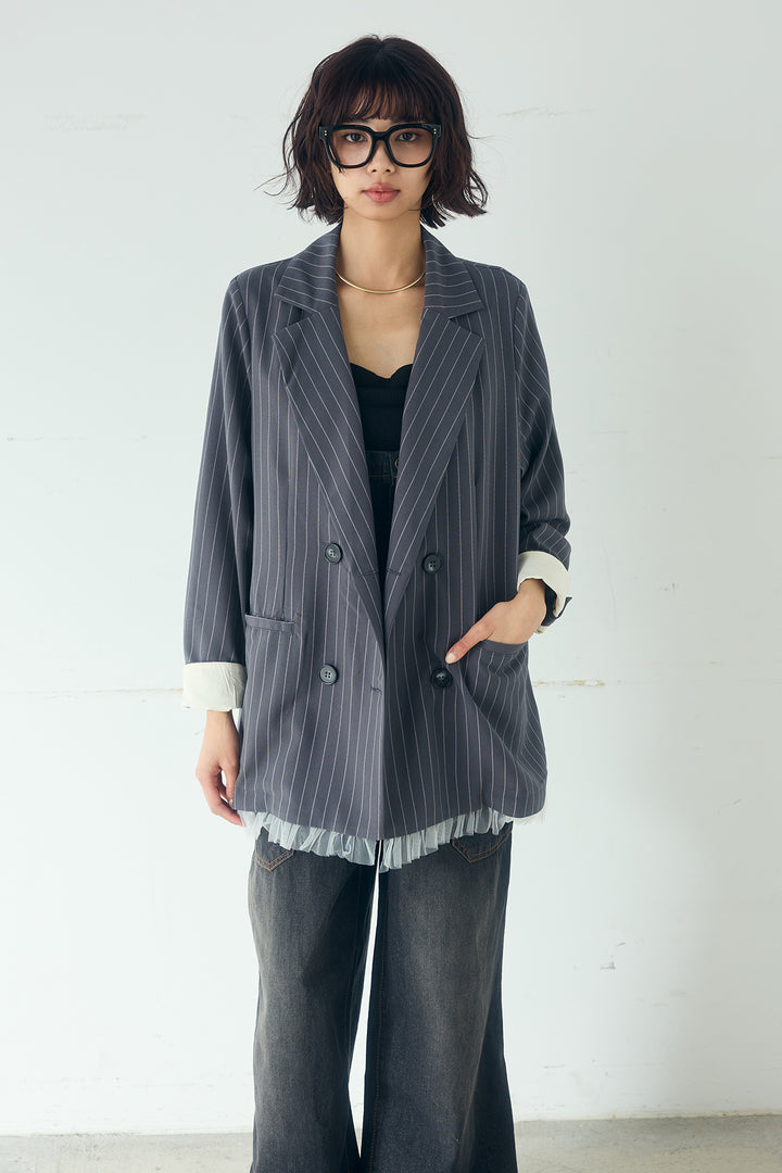 裾フリルダブルジャケット