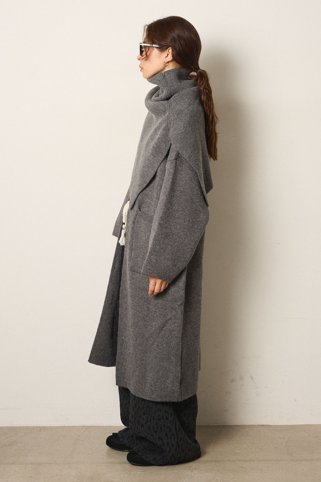 ケープレイヤードロングカーディガン