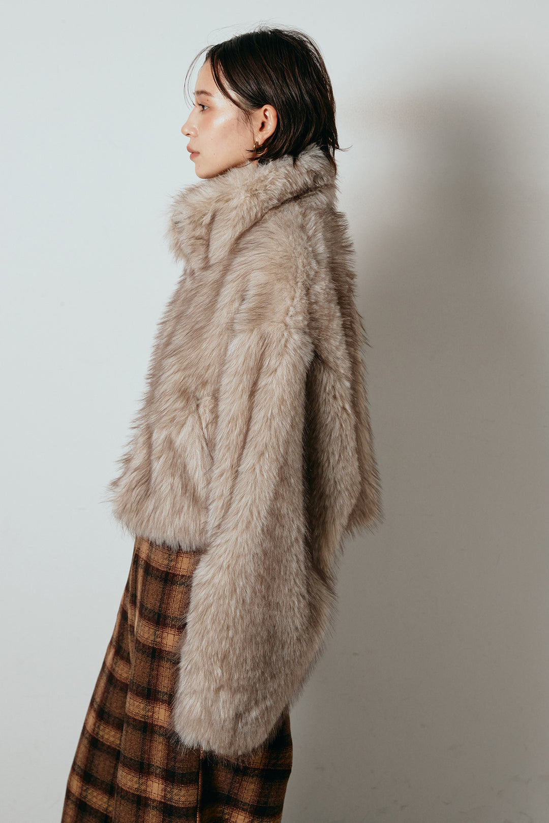 エコファーショート丈ブルゾン