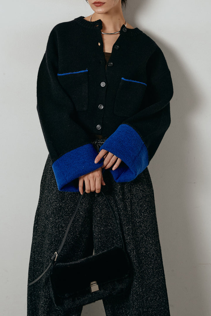 [SET]アルパカタッチダブルフェイスカーディガン+レオパードジャガードニットパンツ(2set)