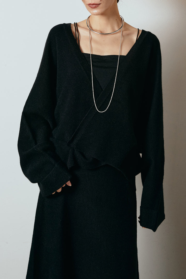 カシュクールニットカーディガン