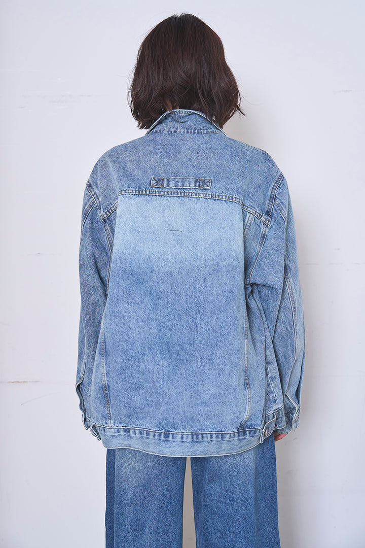 ケミカルデニムカバーオールジャケット