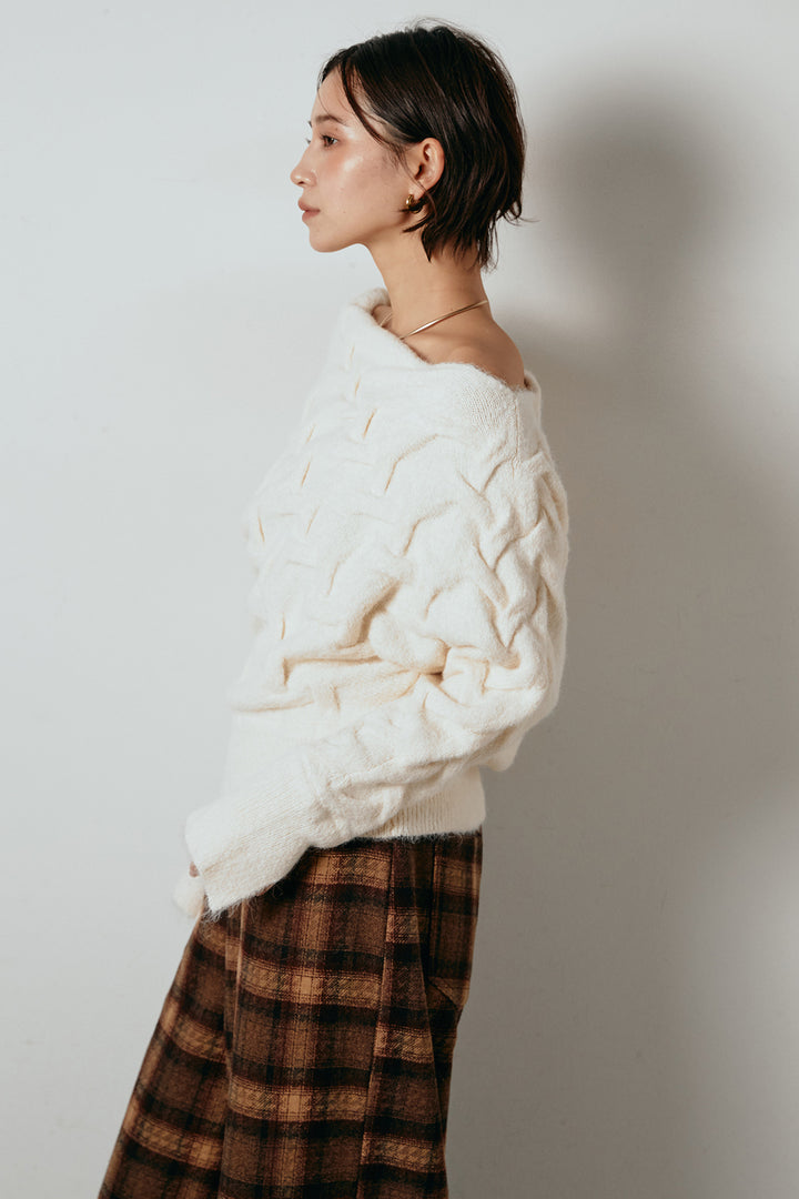 ボートネックニットトップス