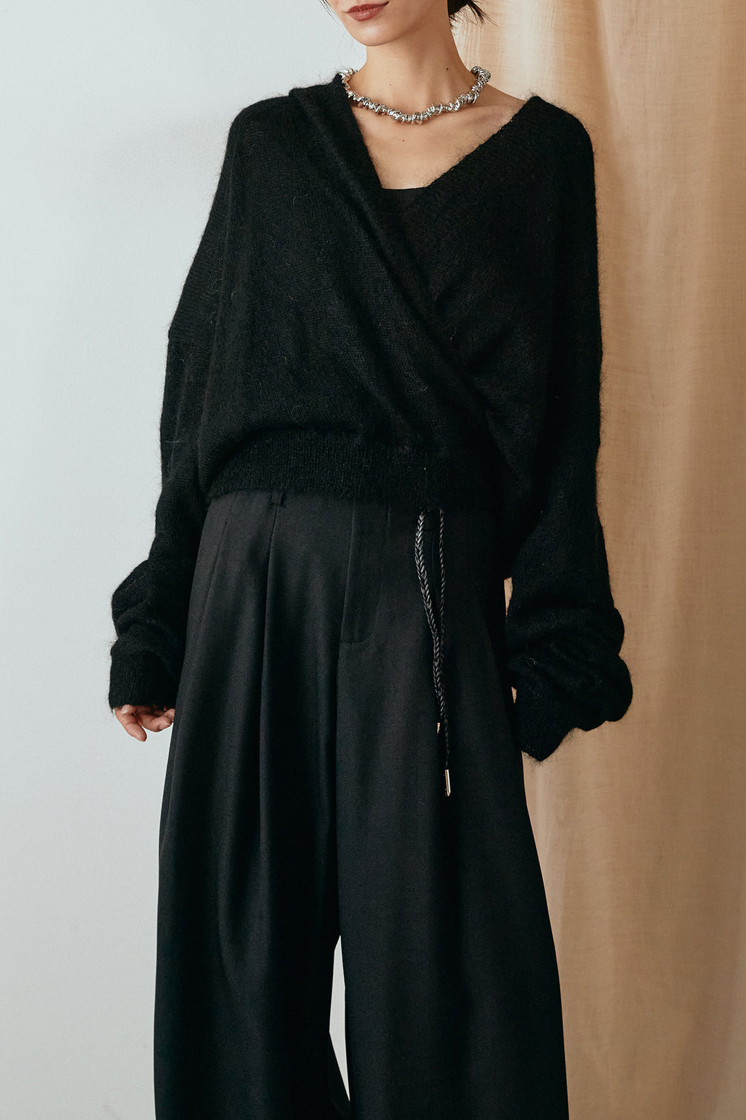 カシュクールデザインニット
