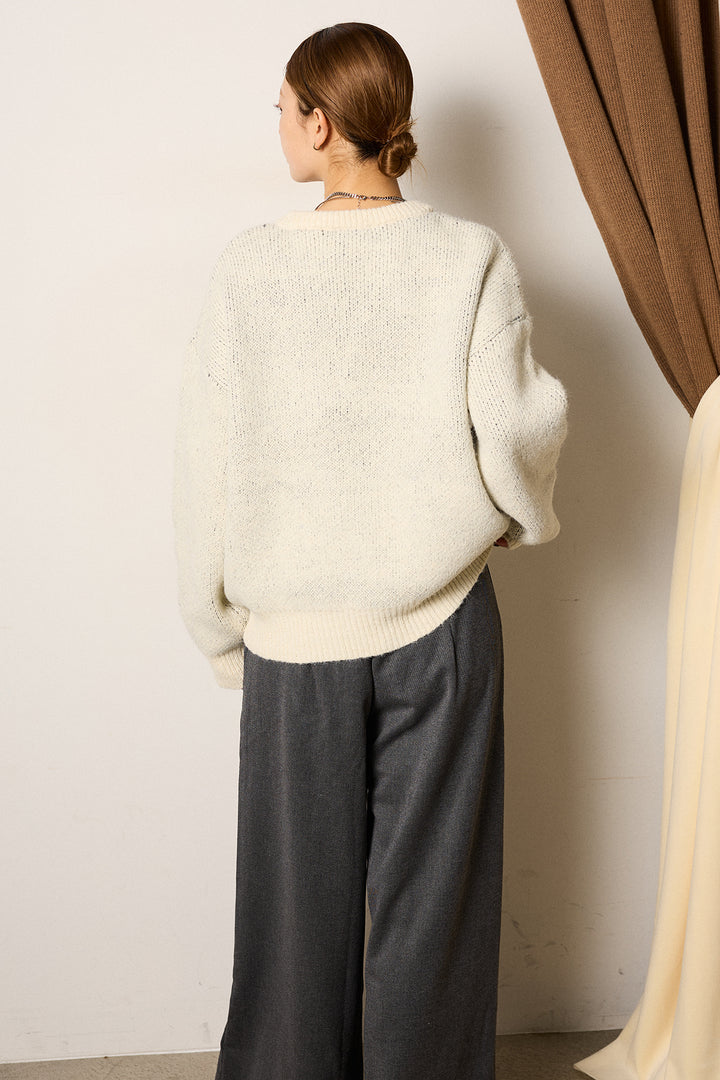 [SET]ロゴシャギーニットプルオーバー+グレンチェック柄フロントジップタイトスカート(2set)