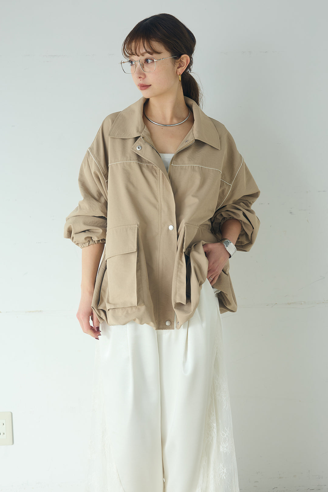 合繊ツイルバルーンジャケット