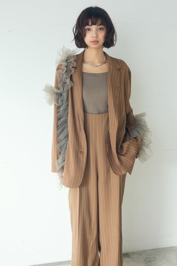 チュールヘリンボーンストライプジャケット