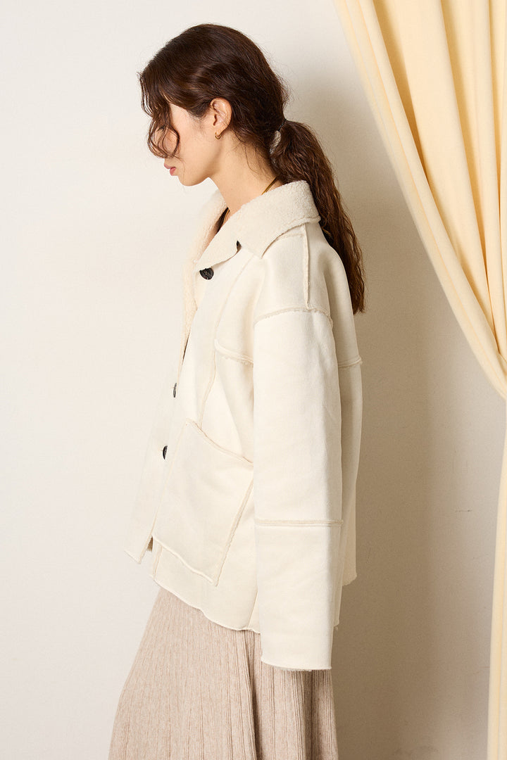 [SET]エコムートンカバーオール+花柄刺繍ベロアフレアスカート(2set)