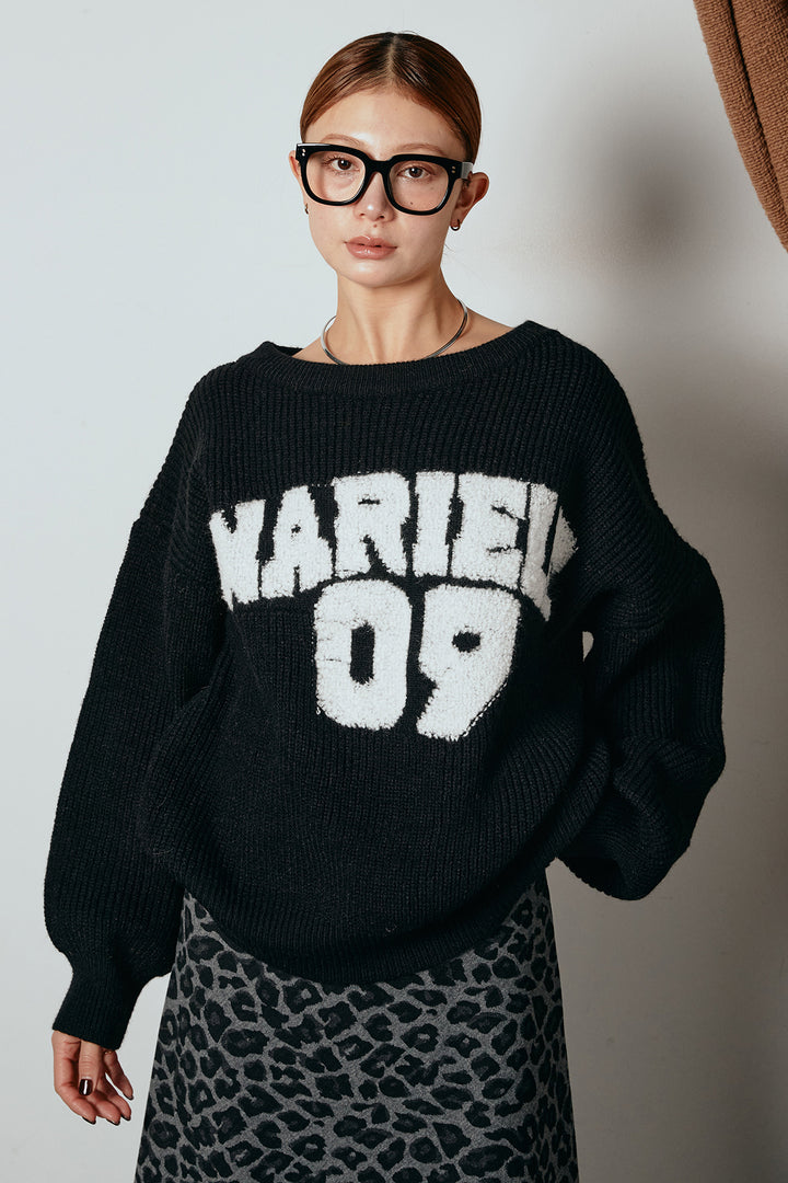 [SET]ロゴジャガードニットトップス+ルーズタータンチェックワイドパンツ(2set)