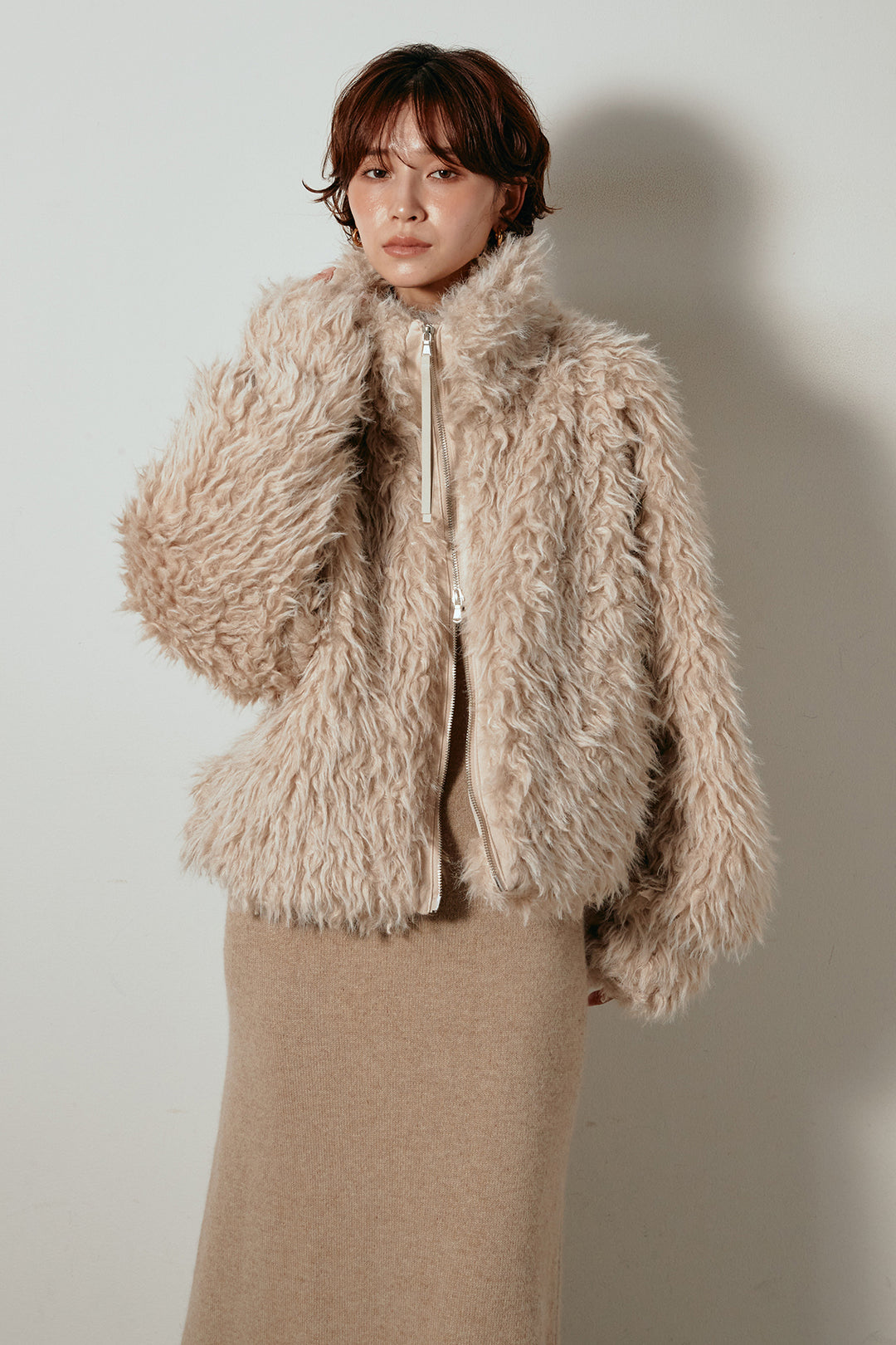 【着回しセット】[SET]ミックスシープファースタンドブルゾン+ミックスシープファースタンドブルゾン(2set)