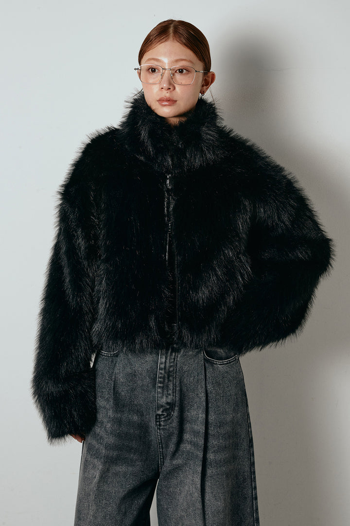 エコファーショート丈ブルゾン