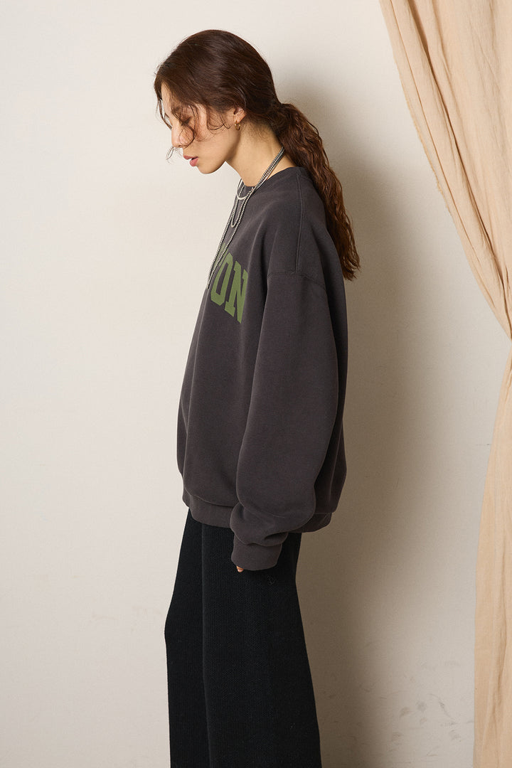 [SET]テディボアロングコート+ロゴデザインルーズスウェット+ワイドリブニットイージーパンツ(3set)