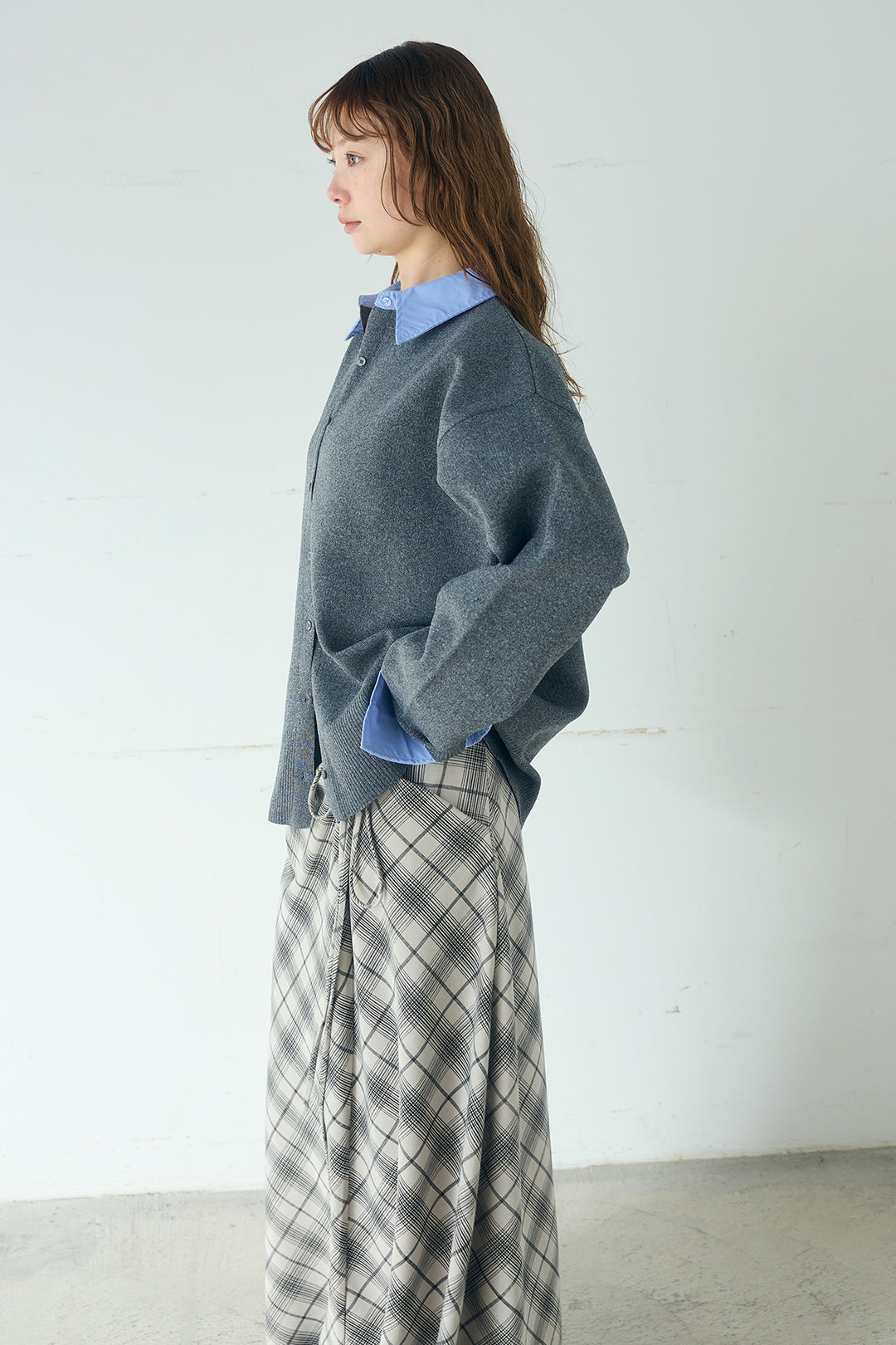 シャツレイヤード風カーディガン