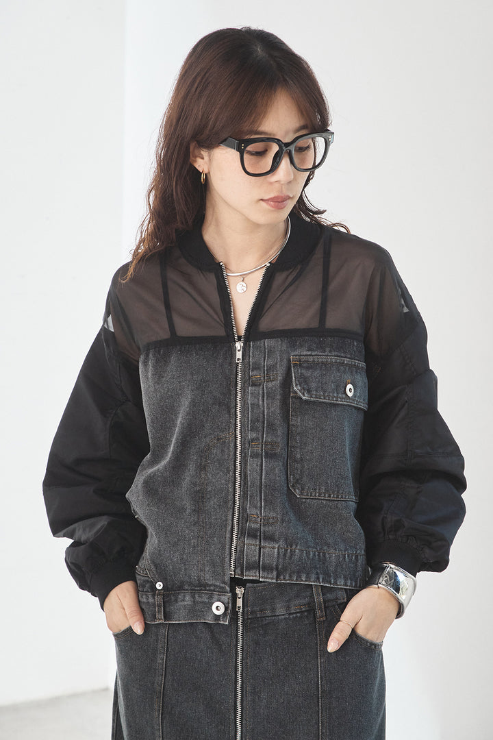 デニムコンビネーションブルゾン