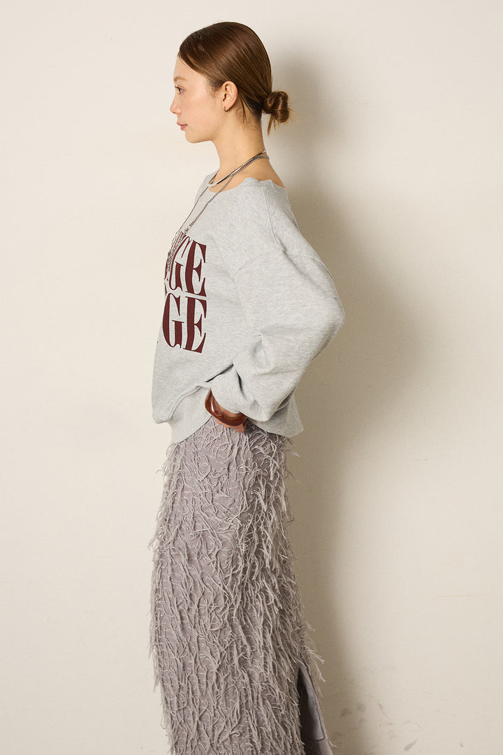 【即納】ボートネックロゴスウェット