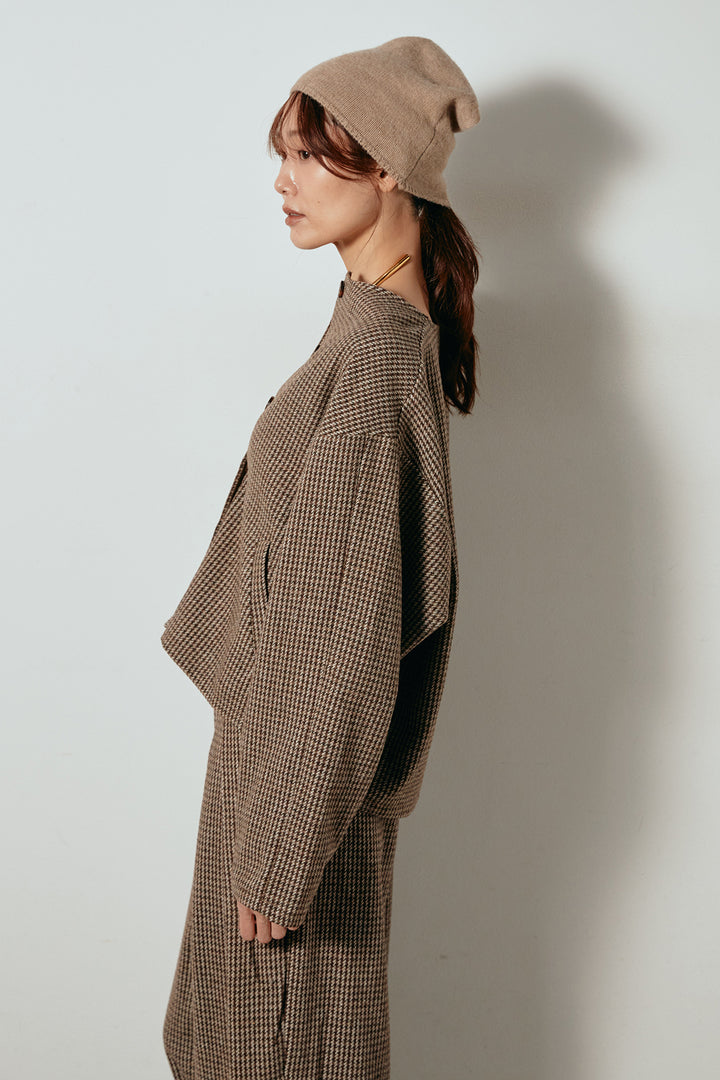 [SET]ノーカラーガンクラブチェックジャケット+ガンクラブチェックタックパンツ(2set)