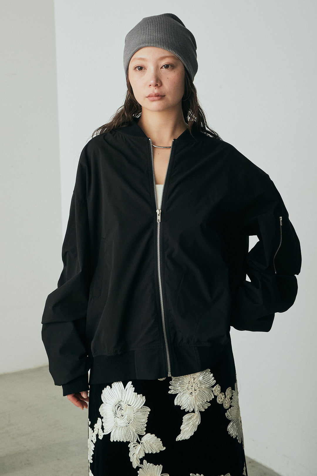 袖シャーリングオーバーサイズMA1