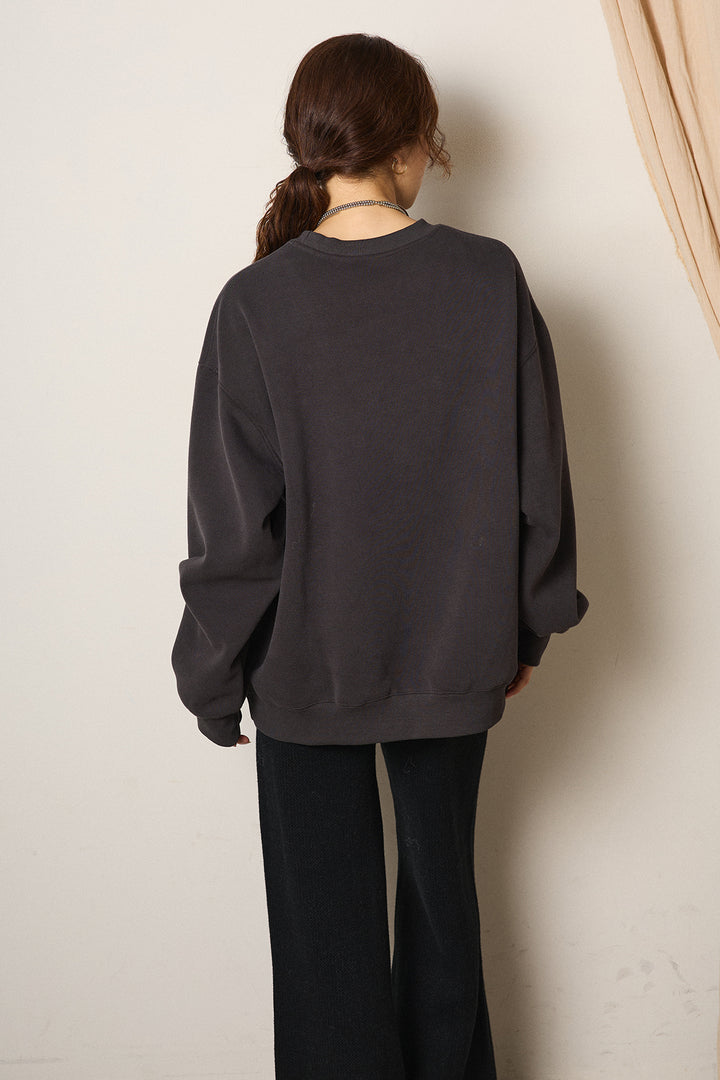 [SET]テディボアロングコート+ロゴデザインルーズスウェット+花柄刺繍ベロアフレアスカート(3set)