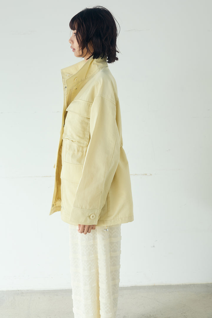 [SET]ナイロンツイルフィールドジャケット+ジャガードカットソータイトスカート(2set)