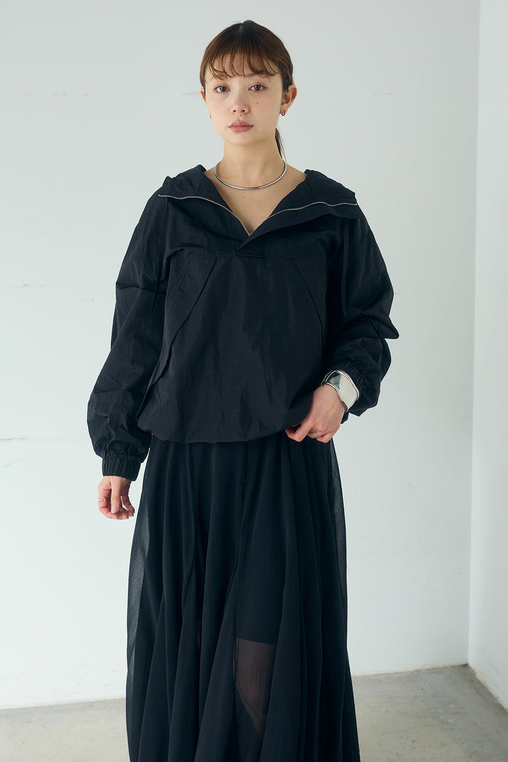 ナイロンフーディーブルゾンアウター