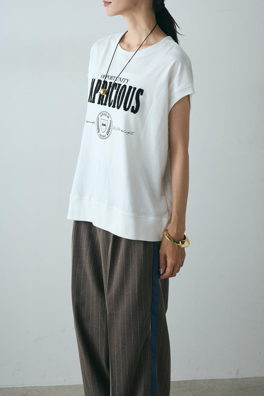 [SET]サガラ刺繍フレンチスリーブTシャツ+シアーレイヤードタイトスカート(2set)
