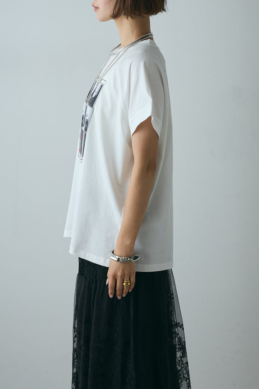 【着回しセット】フォトプリントラグランTシャツ+ミックスレース刺繍スカート+フォトプリントラグランTシャツ(3set)