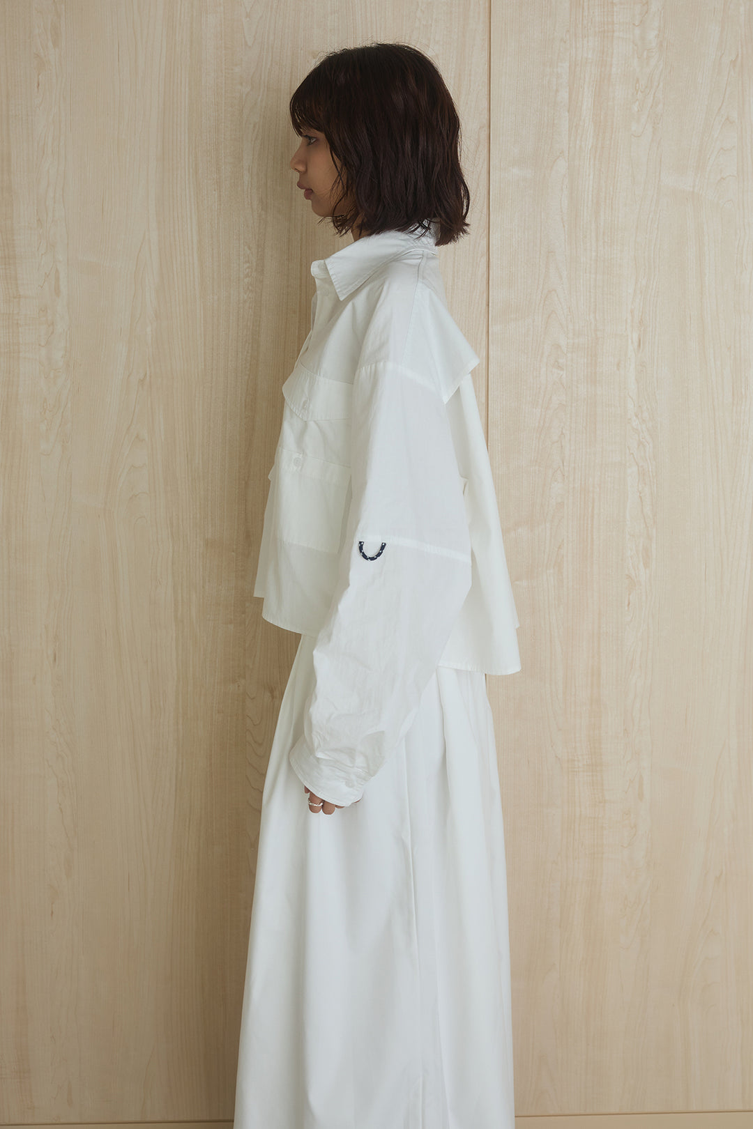 [SET]ビッグポケットシャツ+裾絞りワイドパンツ(2set)