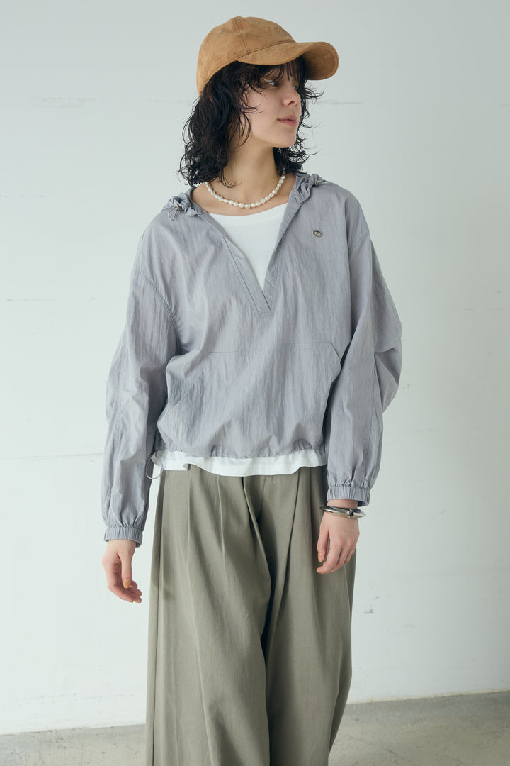 [SET]レイヤードデザインフーディートップス+サイド調整ベルトタックパンツ(2set)
