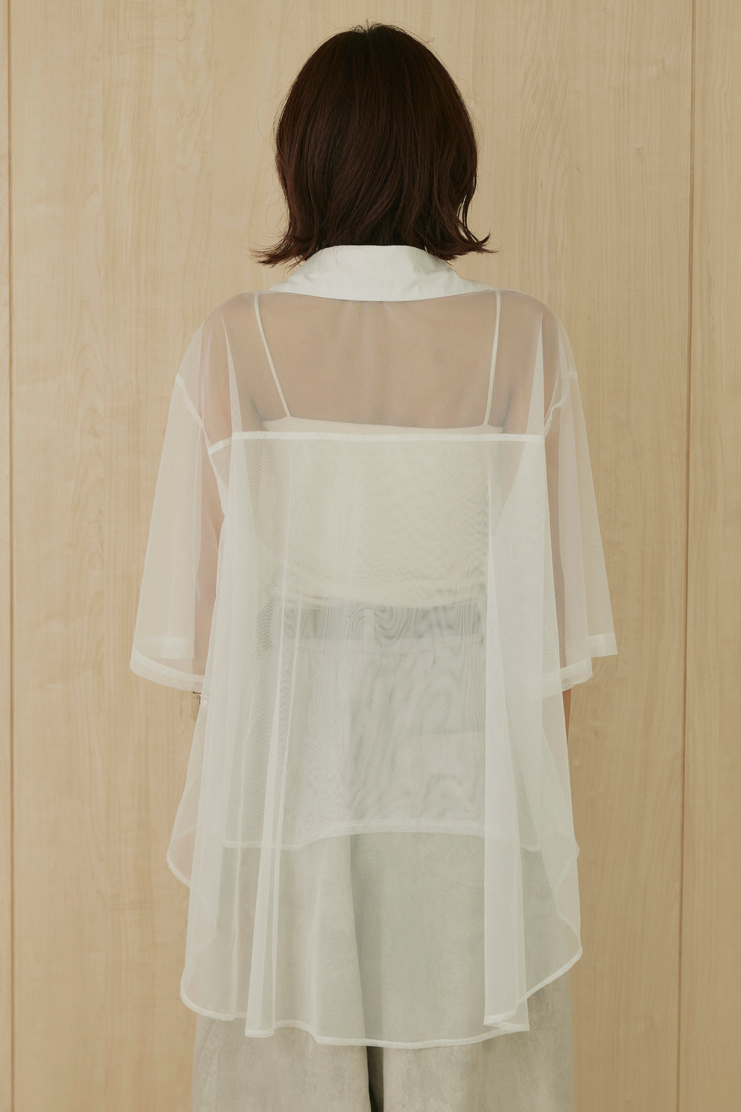 [SET]バックロングシアーシャツ+ニュアンスダイボリュームパンツ(2set)