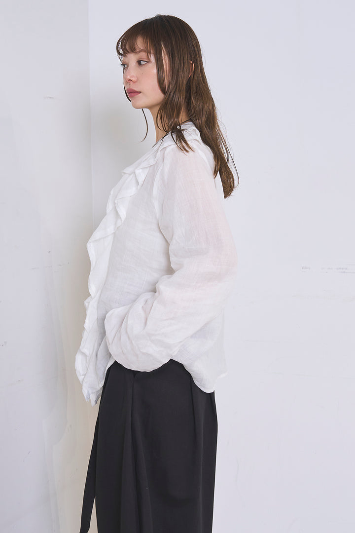 フリルボタンブラウス