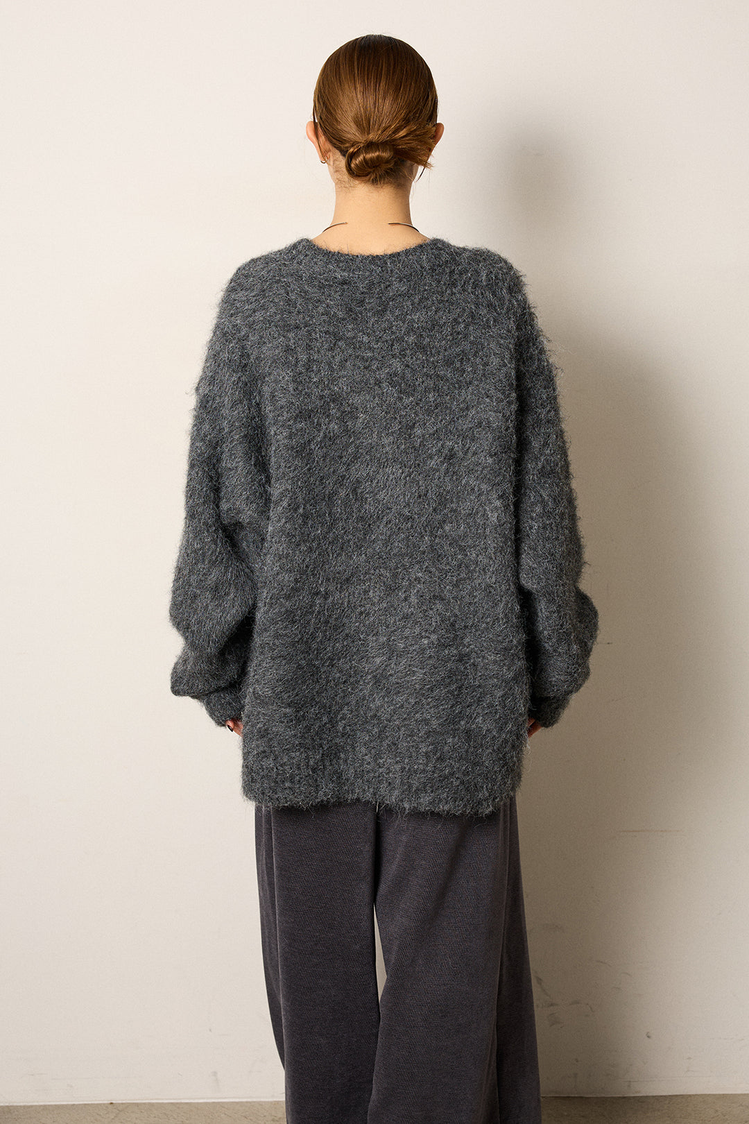 [SET]シャギーニュアンスアニマルニット+スウェードライク裾フリンジスカート(2set)