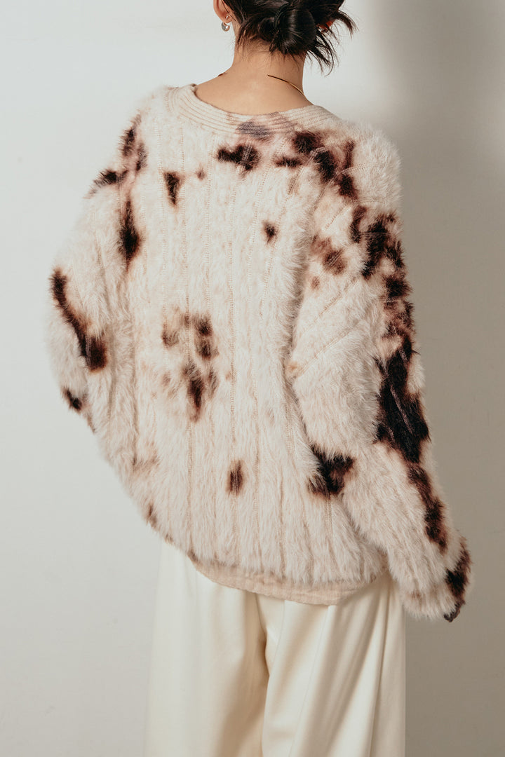 【着回しセット】[SET]タイダイ柄シャギーニットカーディガン+タイダイ柄シャギーニットカーディガン(2set)