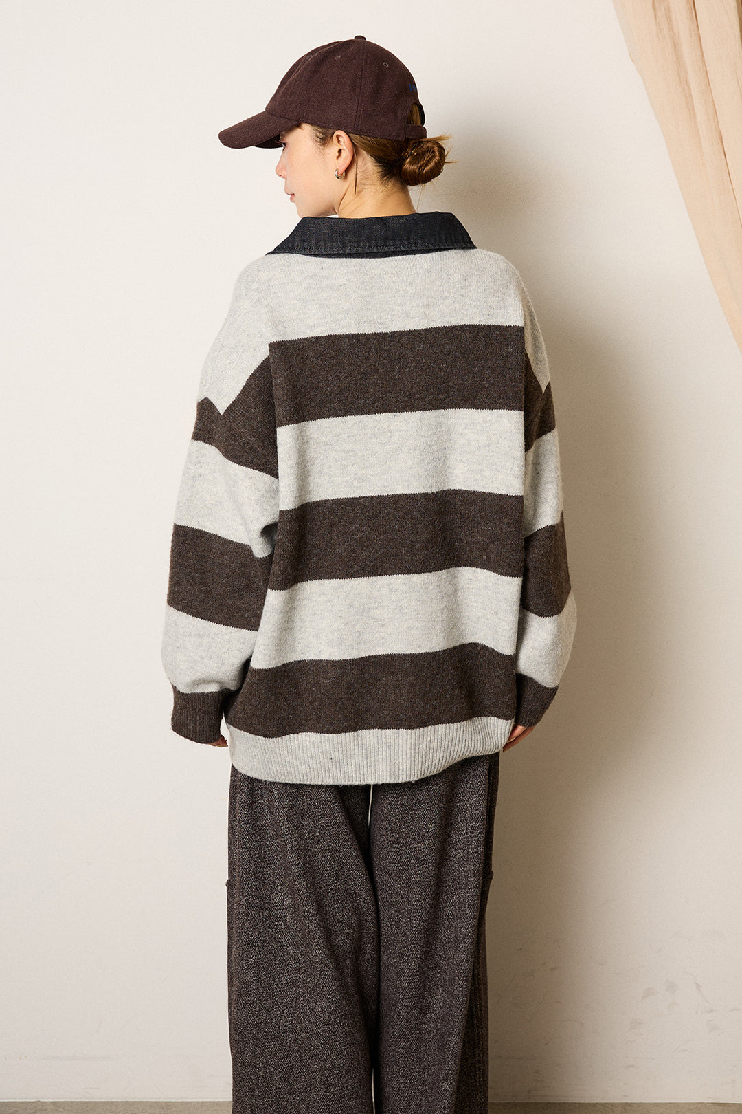 デニムカラーボーダールーズニット