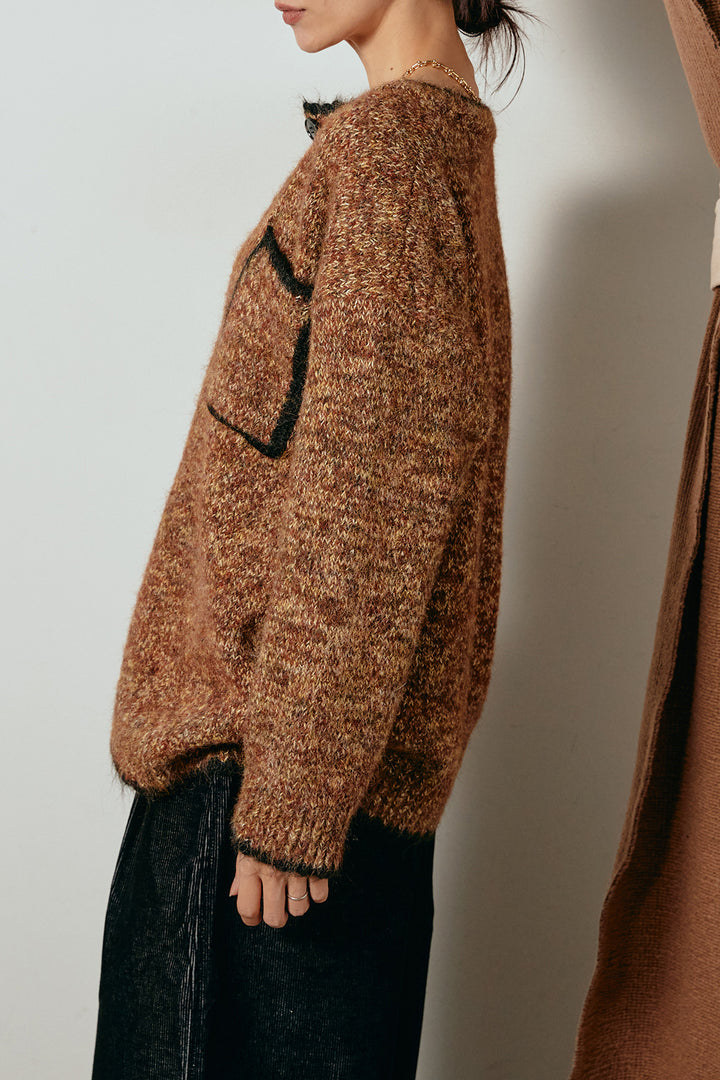 ミックスニットポケットカーディガン