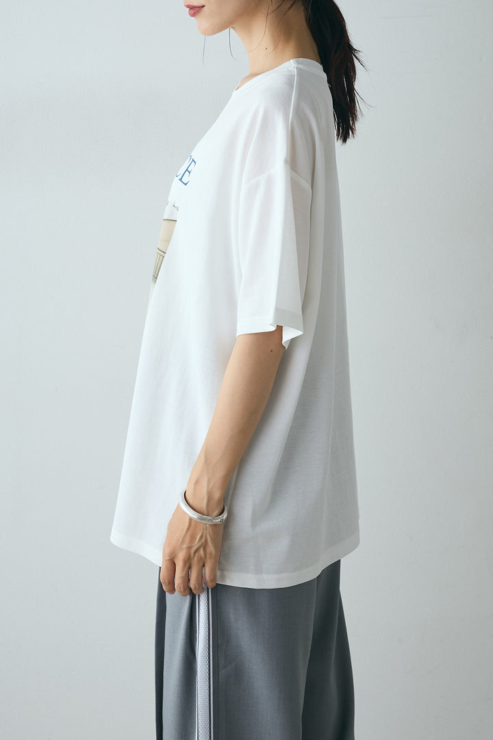 [SET]AMBIENCEフォトプリントTシャツ+サイドラインワイドスラックスパンツ(2set)