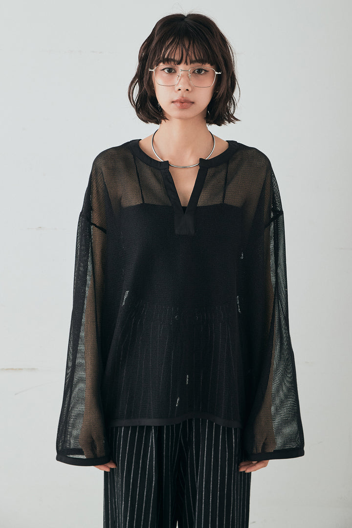 メッシュカットソースキッパープルオーバー