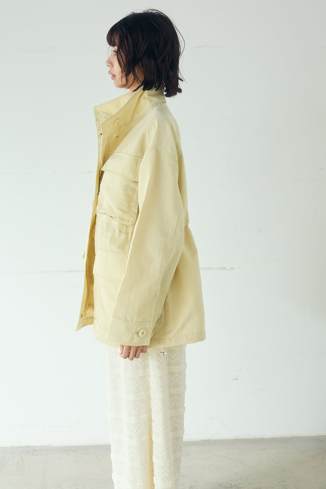 [SET]ナイロンツイルフィールドジャケット+シアーフリルキャミワンピース(2set)